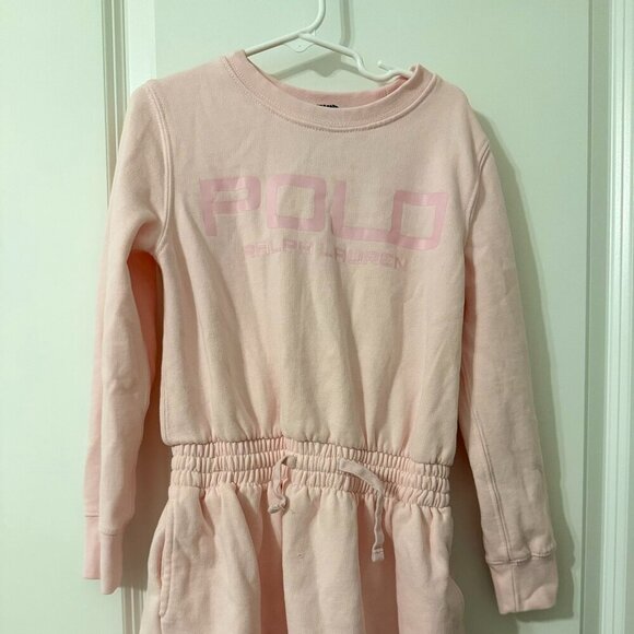 Polo Ralph Lauren Girls Pink Sweatshirt Dress Size 7 - Picture 2 of 4
